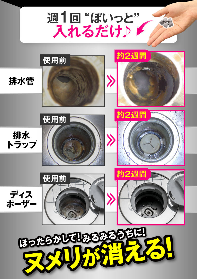 【2個セット】 さよならヌメリー  50錠入り ボトルタイプ │水回りのヌメリ・ニオイを除去予防！