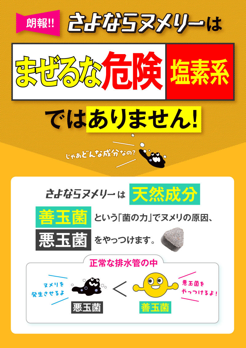 【2個セット】 さよならヌメリー  50錠入り ボトルタイプ │水回りのヌメリ・ニオイを除去予防！