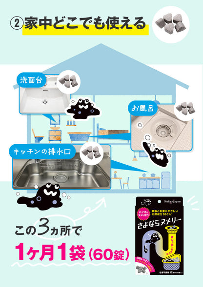 【2個セット】 さよならヌメリー  50錠入り ボトルタイプ │水回りのヌメリ・ニオイを除去予防！