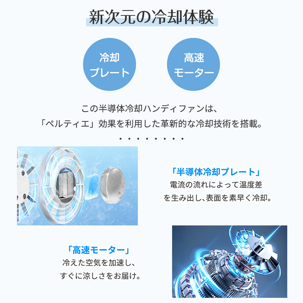 携帯扇風機 K12 冷却プレート付き ハンディファン