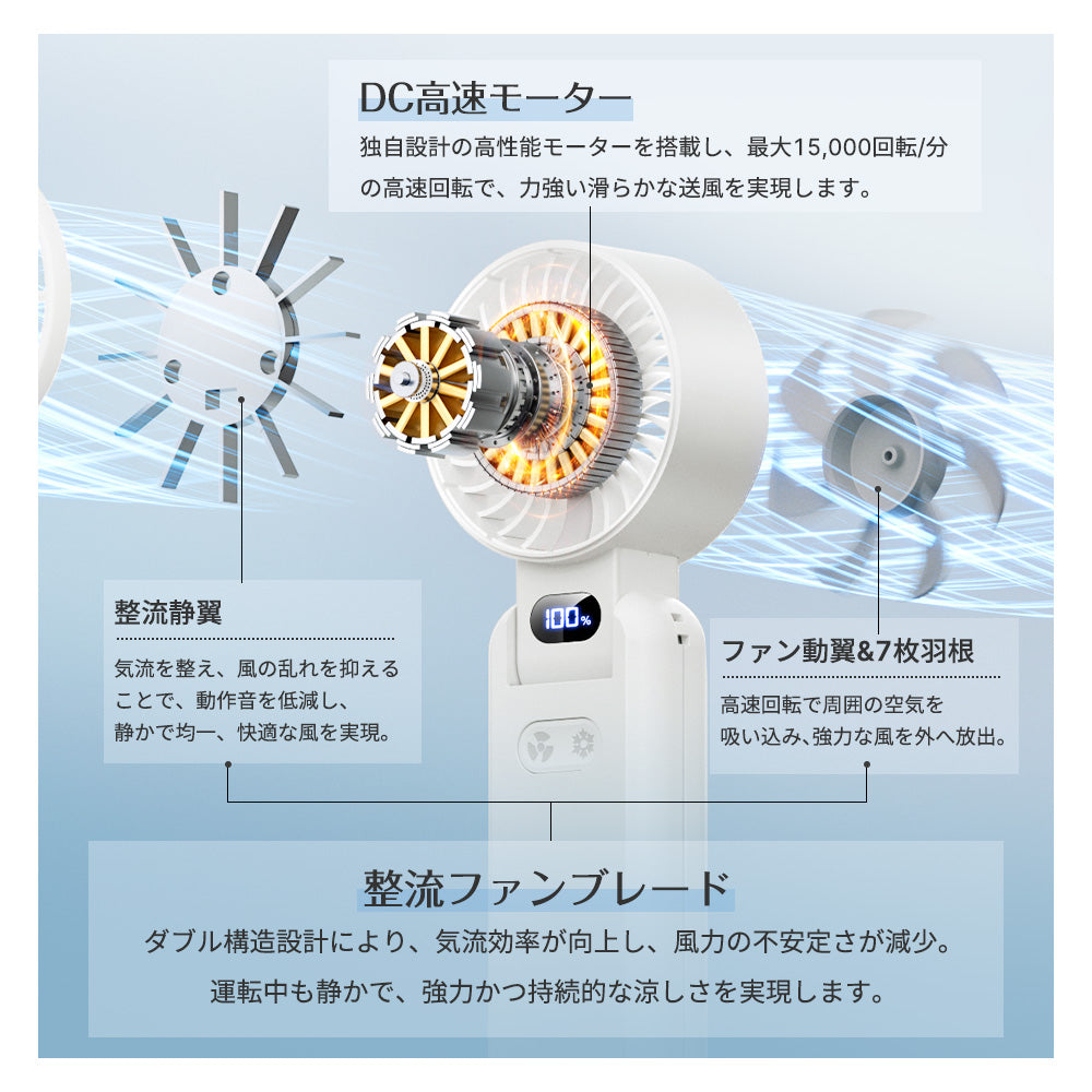 携帯扇風機 K12 冷却プレート付き ハンディファン