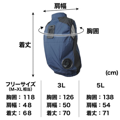 サンコー圧倒的に冷える「冷蔵服3」【TKCV24】【送料無料】暑さ対策屋外ペルチェベスト作業着工場現場夏用作業ベスト外仕事ネイビーシルバーグレー3L5Lフリーサイズ