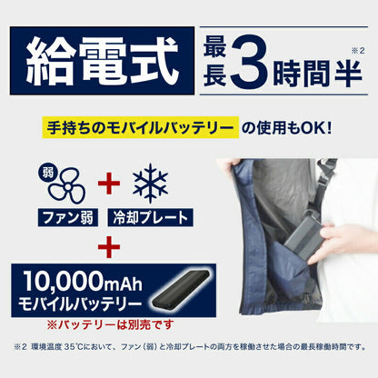 サンコー圧倒的に冷える「冷蔵服3」【TKCV24】【送料無料】暑さ対策屋外ペルチェベスト作業着工場現場夏用作業ベスト外仕事ネイビーシルバーグレー3L5Lフリーサイズ