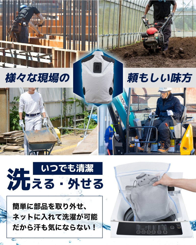 サンコー圧倒的に冷える「冷蔵服3」【TKCV24】【送料無料】暑さ対策屋外ペルチェベスト作業着工場現場夏用作業ベスト外仕事ネイビーシルバーグレー3L5Lフリーサイズ