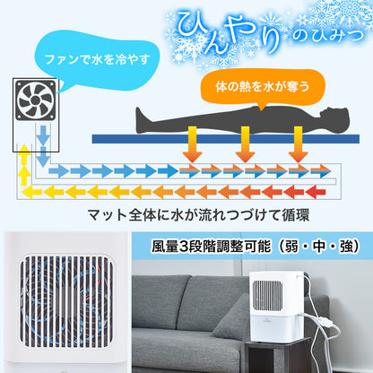 サンコーひんやり水流快眠マット【MBLTFLSWH】【送料無料】暑さ対策水冷マット冷感敷きパッド持続接触冷感ひんやり熱帯夜クールシングル寝具夏用