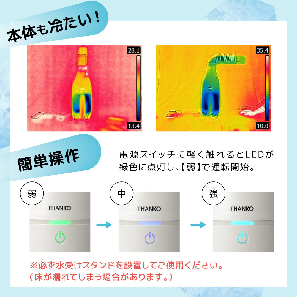 冷風機送風機冷たい風が出る「USBスポットアイスファン」保冷ボトル【SCLM25SWH】【送料無料】エアコン簡単操作USB給電スマートなデザイン工事不要簡単お手入れひんやりグッズ父の日母の日プレゼントギフト暑さ対策熱中症対策サンコー
